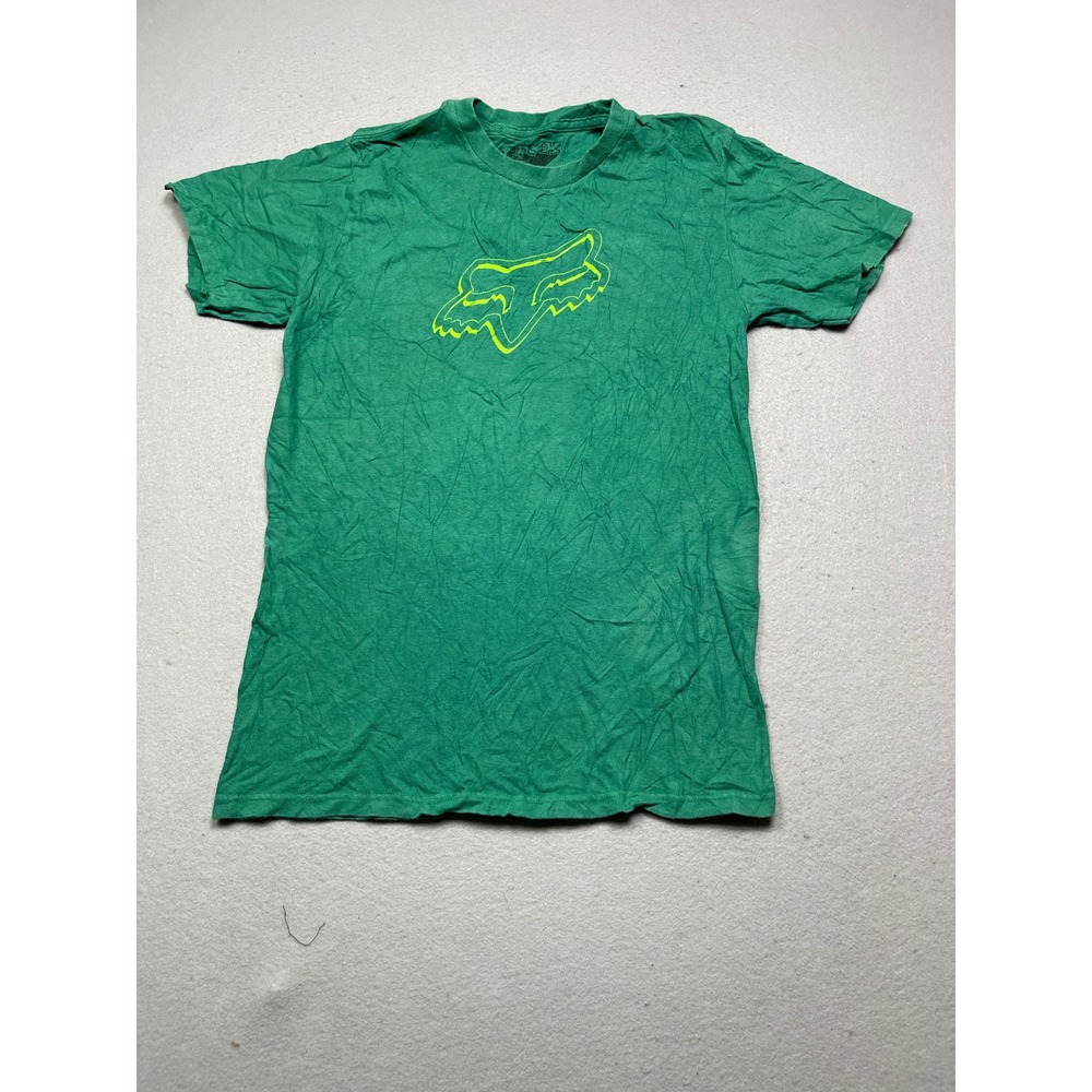 Fox Racing T Shirt 100% Cotton Green Small Mens